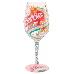 Lolita Barbie The Original Fashionista Handpainted Wine Glass, 15 oz.