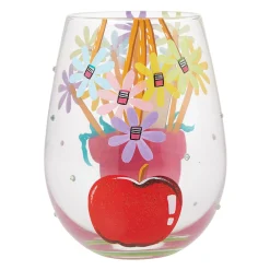 Lolita Best Teacher Handpainted Stemless Wine Glass, 20 oz.