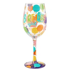 Lolita Birthday Girl Handpainted Wine Glass, 15 oz.