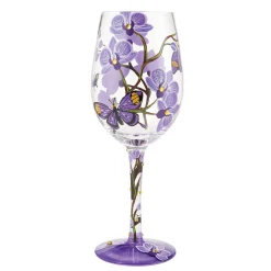 Lolita Butterfly Jubilee Handpainted Wine Glass, 15 oz.