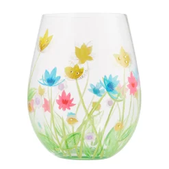 Lolita Field of Dreams Handpainted Stemless Wine Glass, 20 oz.