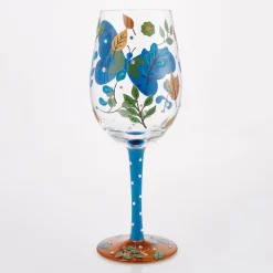 Lolita Garden Butterfly Handpainted Wine Glass, 15 oz.