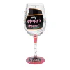 Lolita Happy Hour Handpainted Wine Glass, 15 oz.