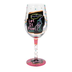 Lolita Happy Hour Handpainted Wine Glass, 15 oz.