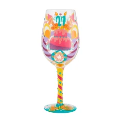 Lolita Happy 21st Birthday Handpainted Wine Glass, 15 oz.