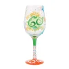 Lolita Happy 60th Birthday Handpainted Wine Glass, 15 oz.