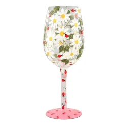 Lolita Ladybird Handpainted Wine Glass, 15 oz.