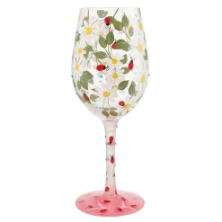 Lolita Ladybird Handpainted Wine Glass, 15 oz.