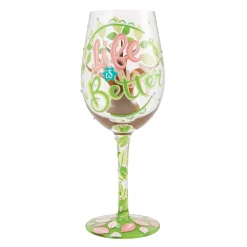 Lolita Life Is Better With Family Wine Glass, 15 oz.