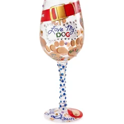 Lolita® Love My Dog Handpainted Wine Glass, 15 oz.