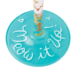Lolita Meow It Up Handpainted Wine Glass, 15 oz.