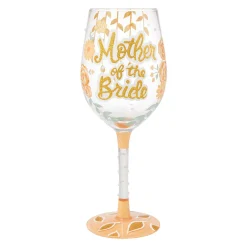 Lolita Mother of the Bride Handpainted Wine Glass, 15 oz.