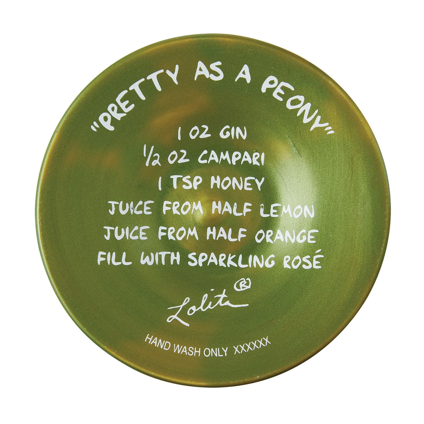 Lolita Pretty as a Peony Handpainted Wine Glass, 15 oz.