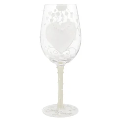 Lolita Two Hearts One Love Handpainted Wine Glass, 15 oz.
