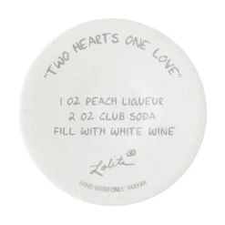 Lolita Two Hearts One Love Handpainted Wine Glass, 15 oz.