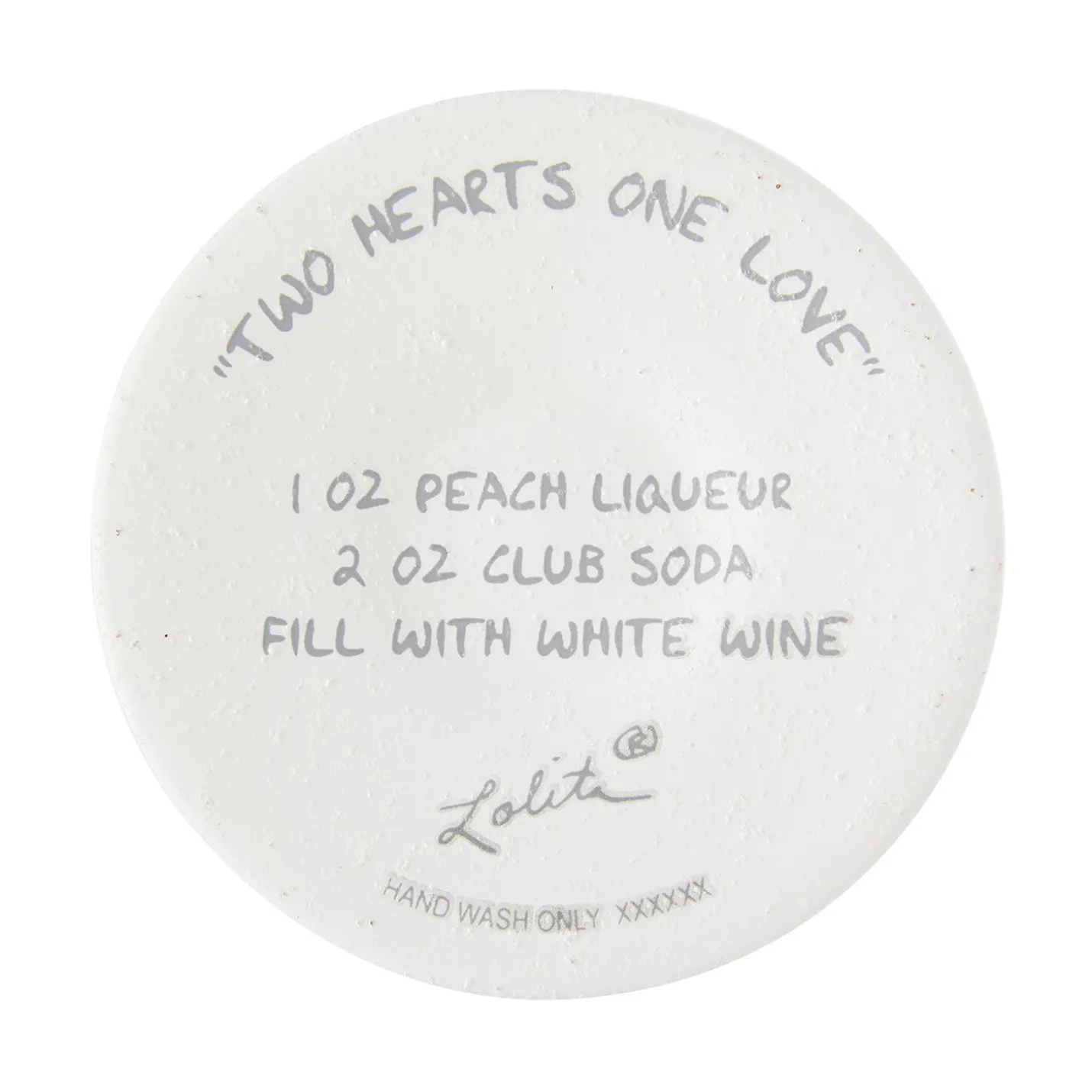 Lolita Two Hearts One Love Handpainted Wine Glass, 15 oz.