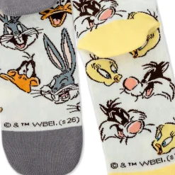 Looney Tunes™ Cartoon Faces Mismatched Novelty Crew Socks