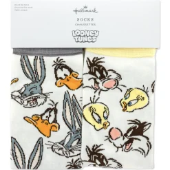 Looney Tunes™ Cartoon Faces Mismatched Novelty Crew Socks