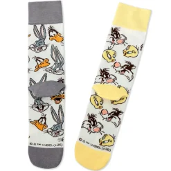 Looney Tunes™ Cartoon Faces Mismatched Novelty Crew Socks