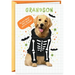 Loved a Skele-Ton Halloween Card for Grandson