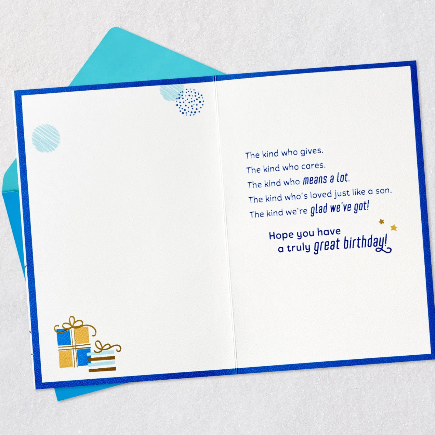 Loved Just Like a Son Birthday Card for Son-in-Law