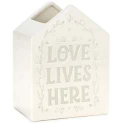 Love Lives Here House-Shaped Vase