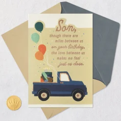 Love Makes the Miles Seem Close Birthday Card for Son
