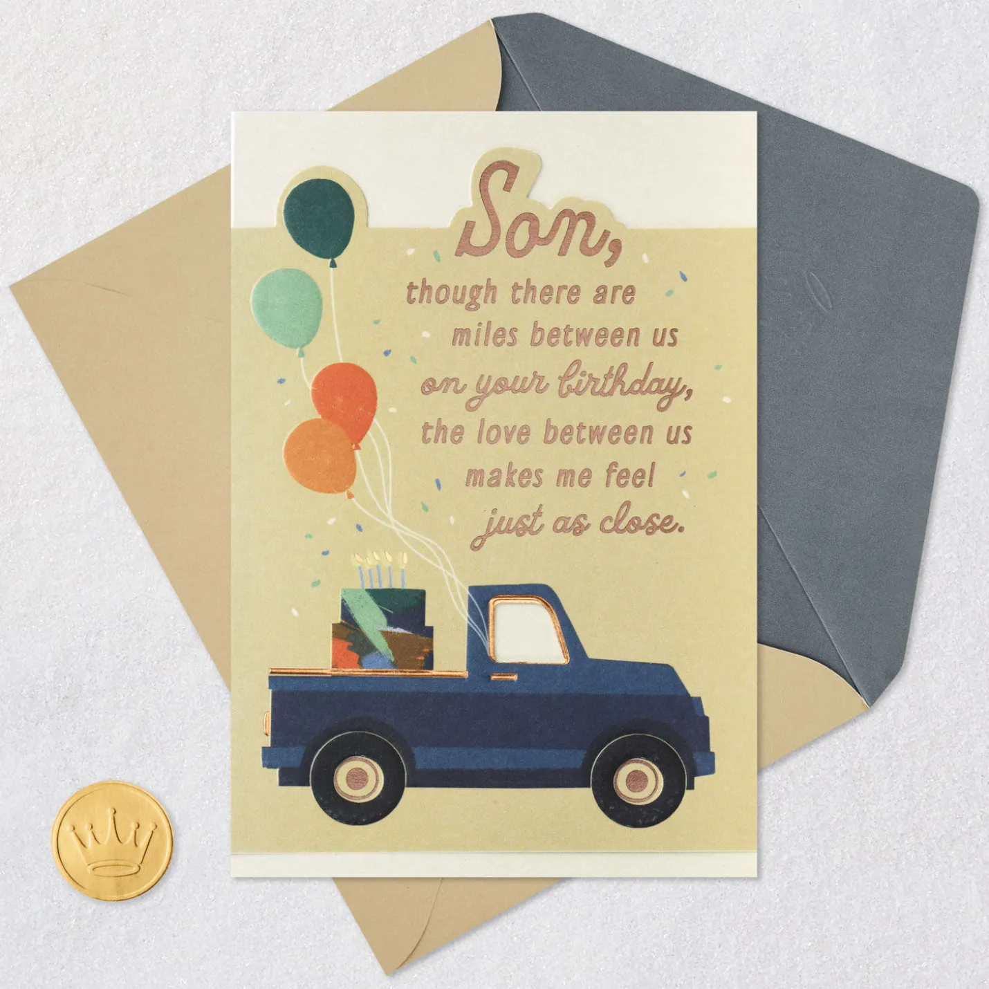 Love Makes the Miles Seem Close Birthday Card for Son
