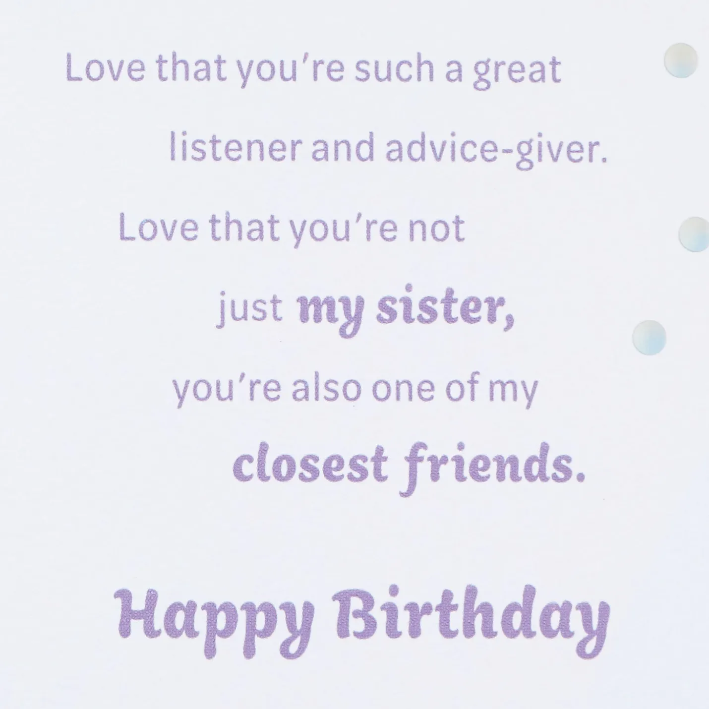 Love So Much About You Birthday Card for Sister