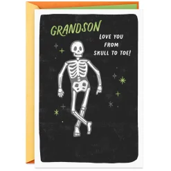 Love You From Skull to Toe Halloween Card for Grandson