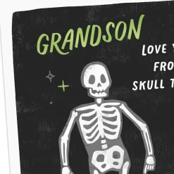 Love You From Skull to Toe Halloween Card for Grandson