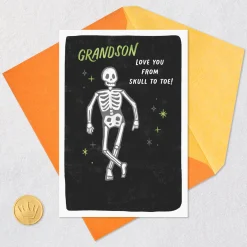 Love You From Skull to Toe Halloween Card for Grandson