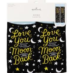 Love You To the Moon and Back Novelty Crew Socks