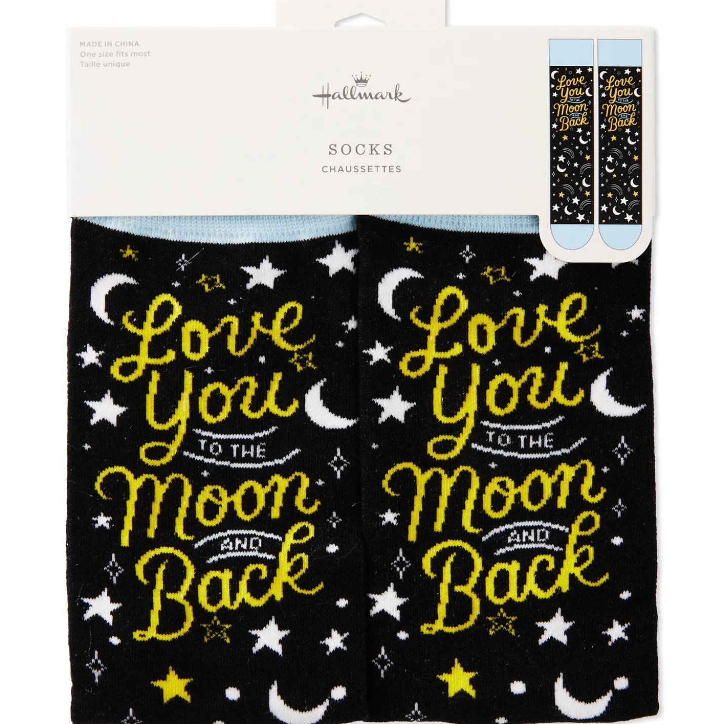 Love You To the Moon and Back Novelty Crew Socks