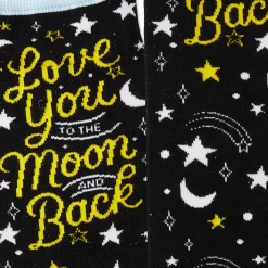 Love You To the Moon and Back Novelty Crew Socks