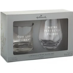 Lowball and Stemless Wine Glass, Set of 2