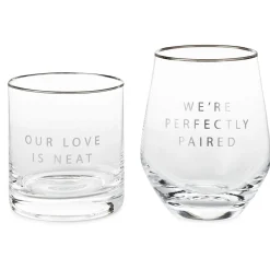 Lowball and Stemless Wine Glass, Set of 2