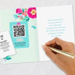 Lucky to Know You Cake and Flowers Gift Card Greeting Birthday Card
