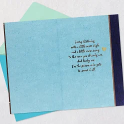 Lucky Me to Savor It All Romantic Birthday Card for Him