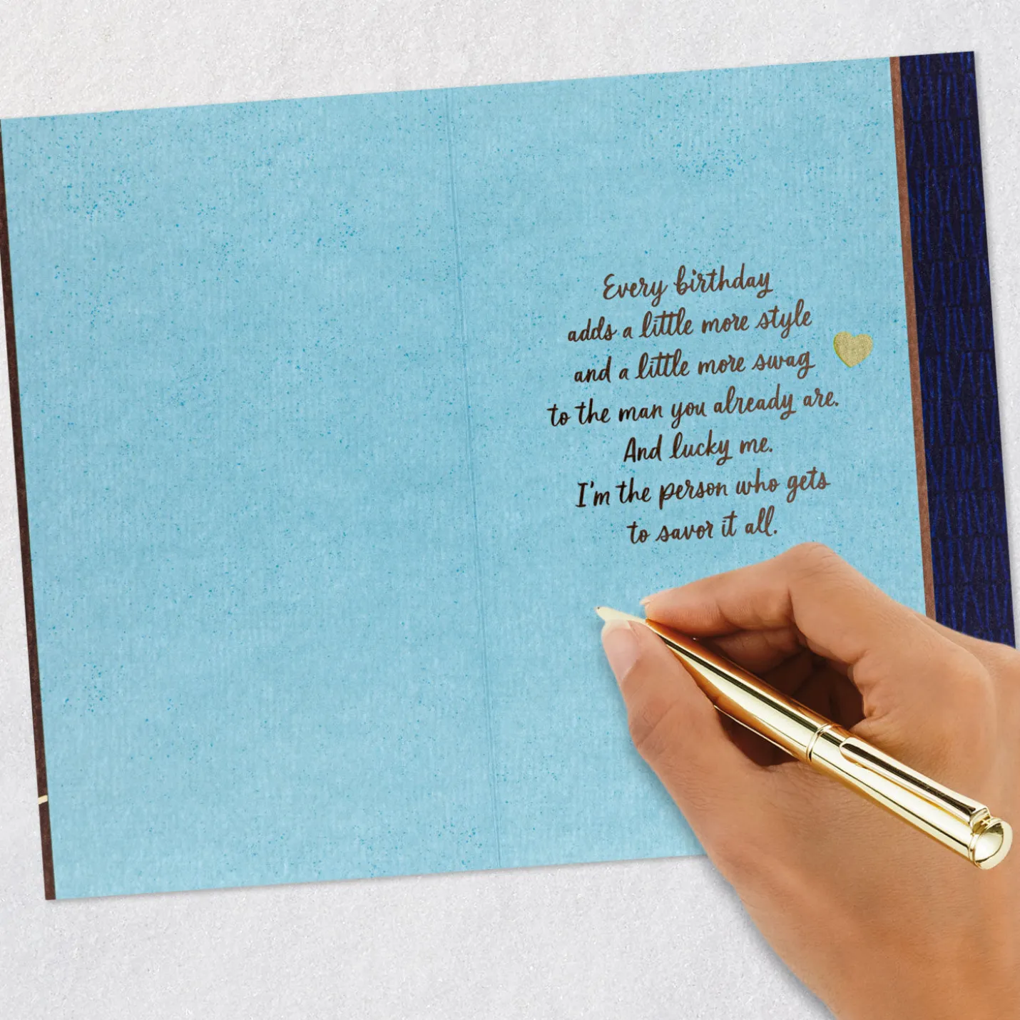 Lucky Me to Savor It All Romantic Birthday Card for Him