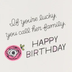 Lucky to Call You Family Birthday Card for Her