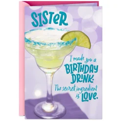 Made You a Drink You'll Love Funny Birthday Card for Sister