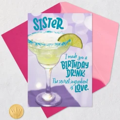 Made You a Drink You'll Love Funny Birthday Card for Sister