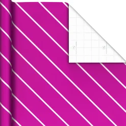 Magenta With White Stripes Wrapping Paper, 20 sq. ft.