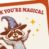Magical Raccoon Funny Halloween Card
