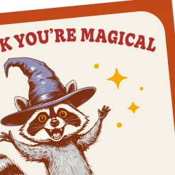 Magical Raccoon Funny Halloween Card