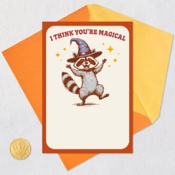 Magical Raccoon Funny Halloween Card