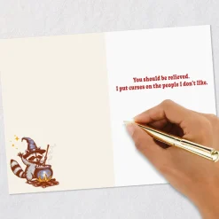 Magical Raccoon Funny Halloween Card