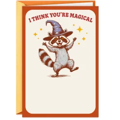 Magical Raccoon Funny Halloween Card