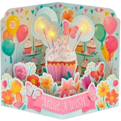 Make a Wish Musical 3D Pop-Up Birthday Card With Light